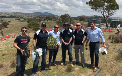 Glascott donate time and stock for the Googong community planting day with our client PEET.